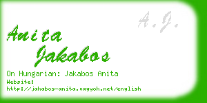 anita jakabos business card